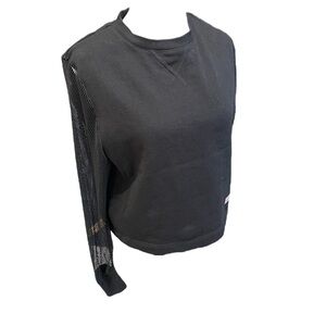Hunter x Target Black Mesh Sleeve Women's Sweatshirt Sz. L